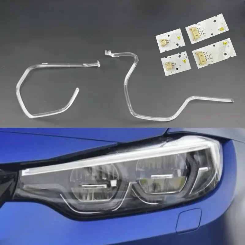 

Акриловая светодиодная лента для Bmw 4 серии M4 F32 2017 2018 2019 Автомобильные дневные ходовые огни DRL Светодиодные трубки Направляющая пластина фар