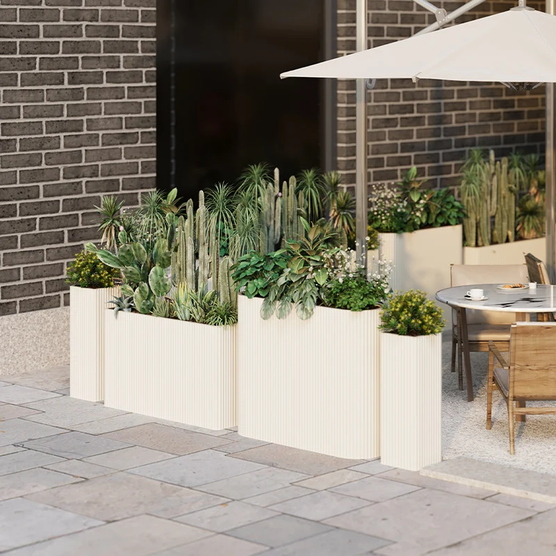 

Outdoor flower box fence combination commercial street beautification green plant box flower bed restaurant store planting plant