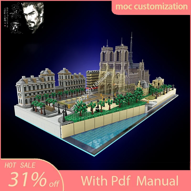 MOC Custom Modular Famous Building Notre-Dame De Paris Expansion Display Model Building Block Creative Assembly Bricks Toys Gift