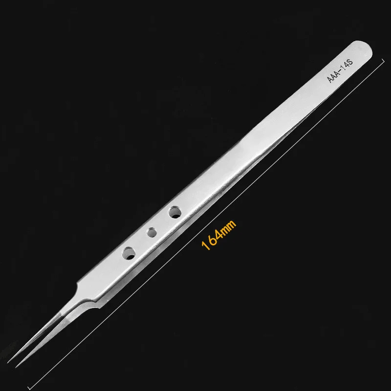 Lashes Tweezers with Hole Eyelashes Tweezers Stainless Steel Tweezers Eyelash Extensions High Elastic Precision Tweezers Eyebrow