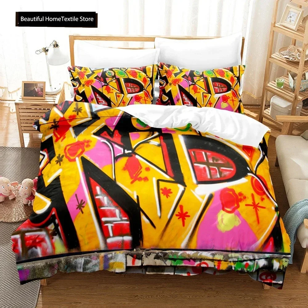 

Graffiti Teen Style 3D NEW Duvet Cover Pillowcase Bedding Set Adult Boy Girl Bedroom Decoration Children Single Double Large