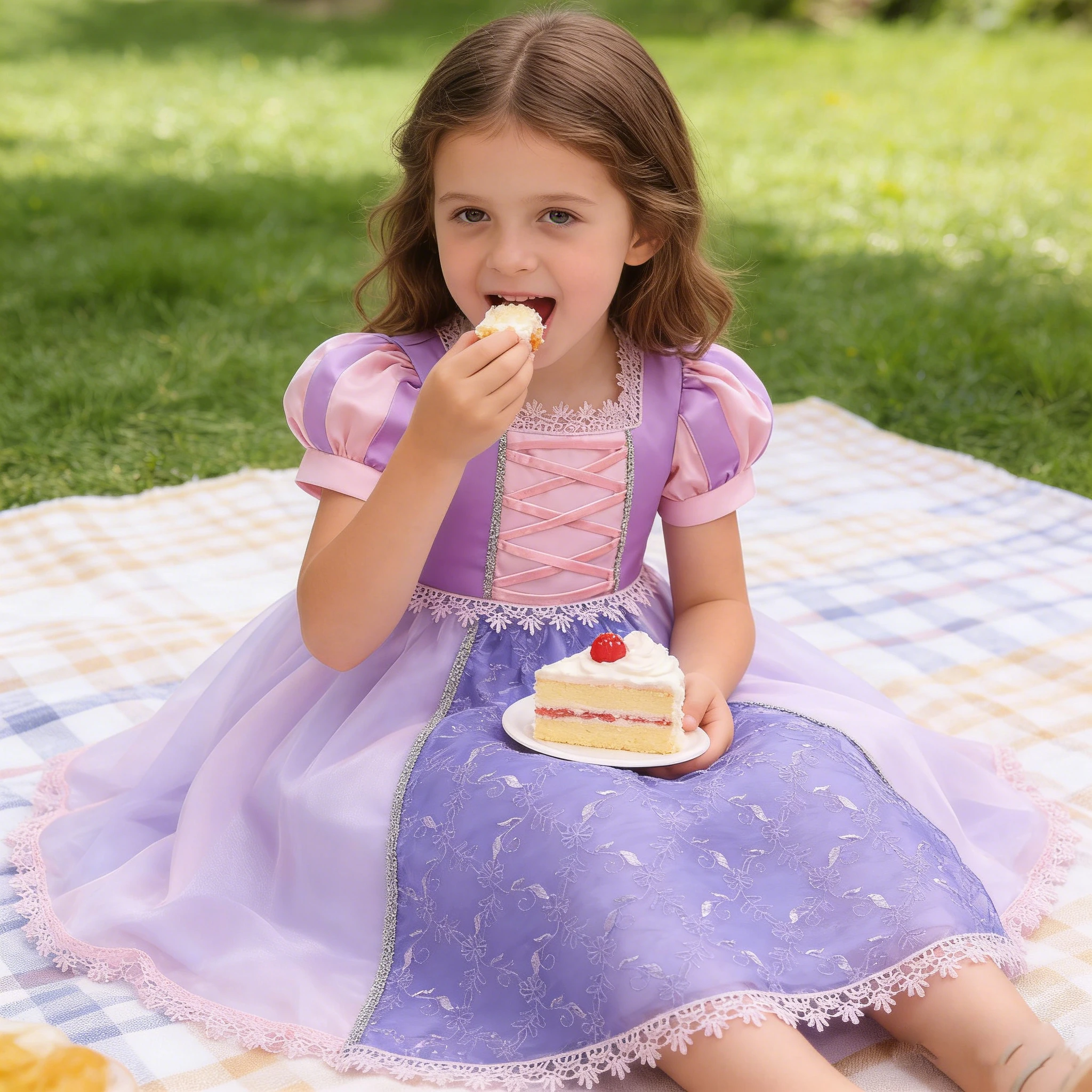 girls Princess Costume 2026 summer Children Purple Princess Dress Girl Birthday Party Dressup Disguise for 3-10Y Kids Clothing