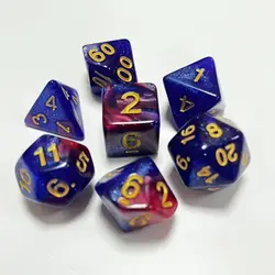 Trpg dnd 7-die dhダイスd4 d6 d8 d10 d12 d20用の7個のマルチファセットデジタルダイスセット解体ボディゲームアクセサリー