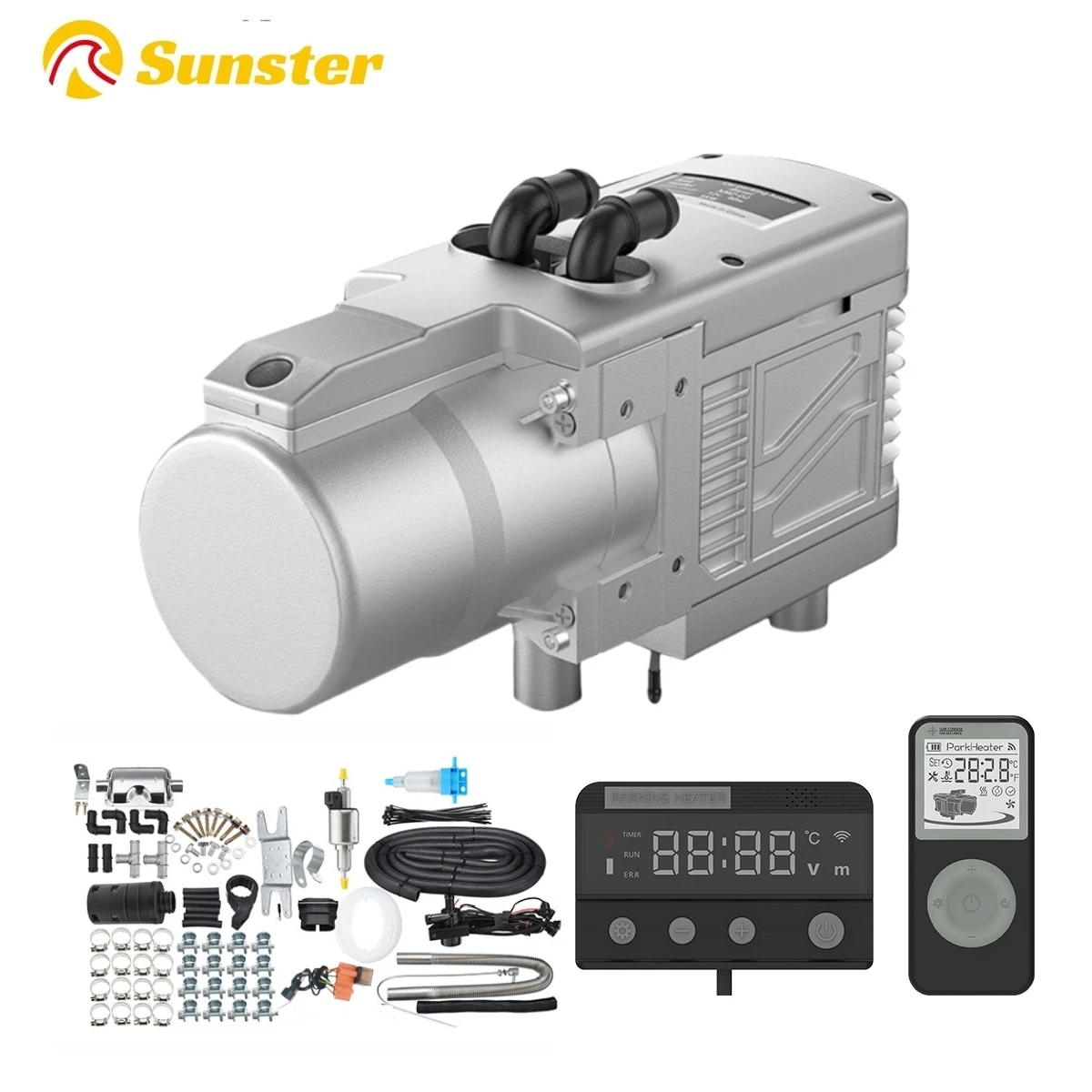 Sunster Car Diesel Water Heater 12V 5KW Wireless Remote Control W/ Water Pump Preheater Fuel Liquid Heater for truck ship truck