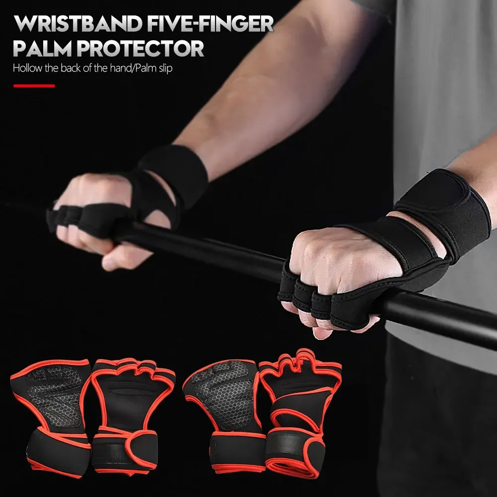 Weight Lifting Training Gloves for Women Men Fitness Sports Body Building Gymnastics Grips Gym Hand Palm Wrist Protector Gloves