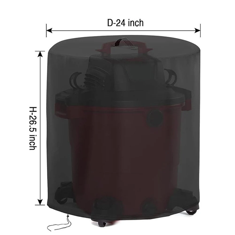 

Protective Cover for Shop Vacuums 12 to 16 Gallon Black Oxford Fabric Fits 24 Inch Diameter by 26 5 Inch Height