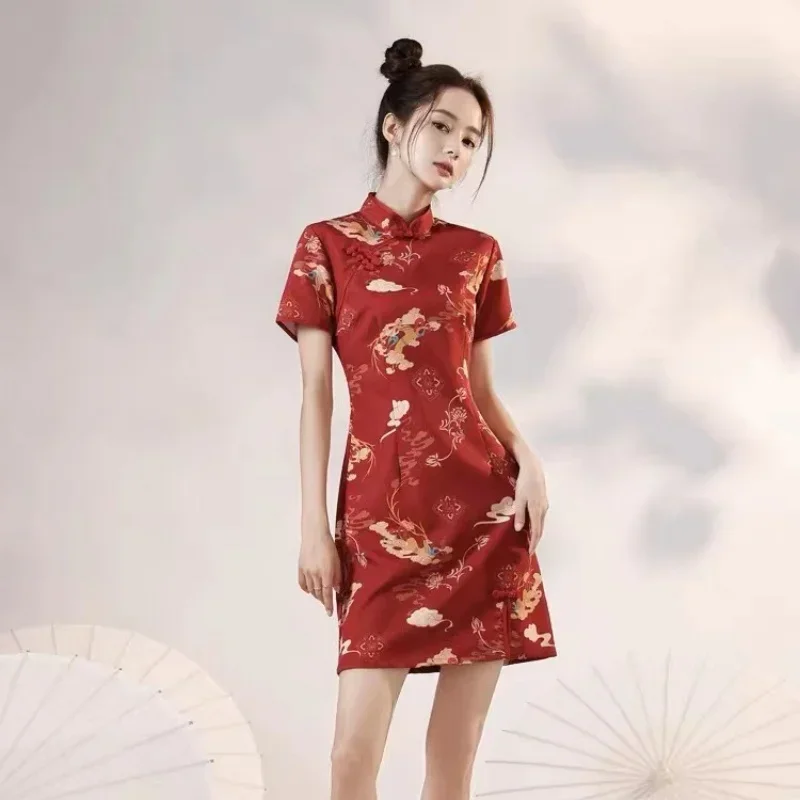 

2024 Chinese Traditional Dress Improved Qipao Y2K High Street Personality Design Sense Cheongsams 치파오 ципао Vestidos Para Mujer