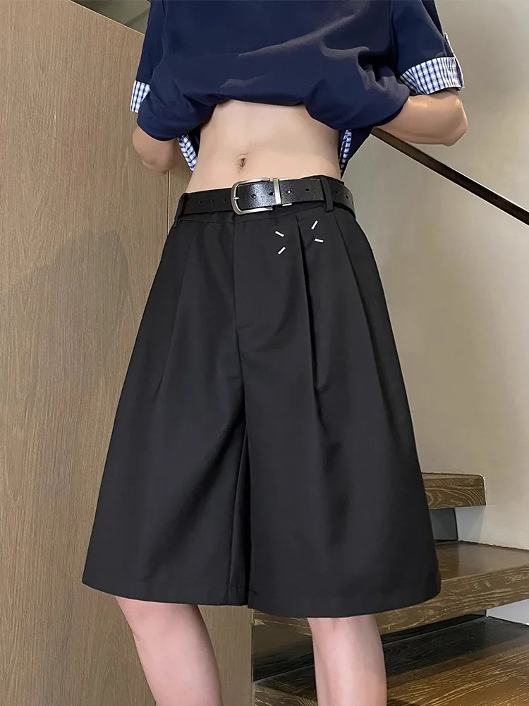 

Men's High Street Tailored Suit Shorts Wide Leg Casual Shorts Loose Fit Draped Summer Fashion Trendy Shorts