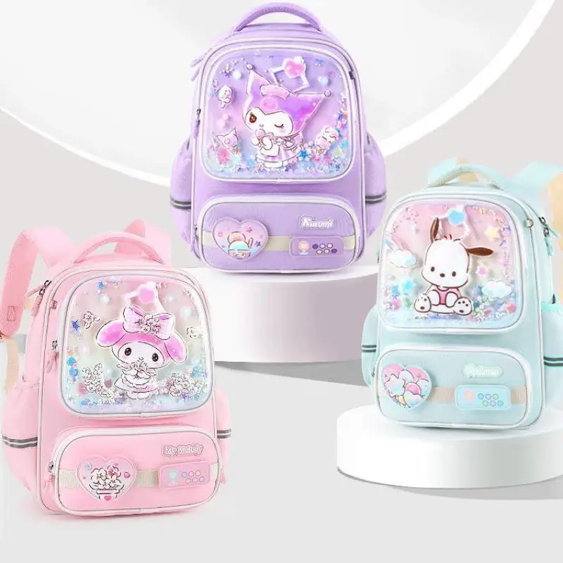 

Sanrio My Melody Backpack Kawaii Kuromi Waterproof Children Cartoon Portable Breathable Large Capacity Soft Girl High Appearance