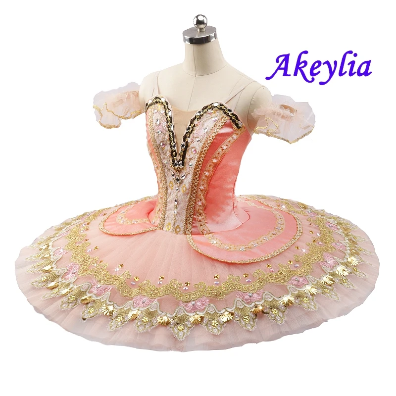 Peach Ballet Tutu Professional Dress For Women The Nutcracker Pink ballet performance Costume stage Sleeping Beauty girl JN0044