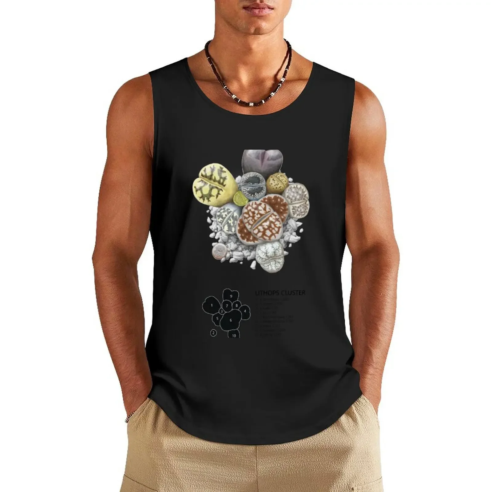 Lithops Cluster (Labels) Tank Top sleeveless tshirts for men Muscle fit