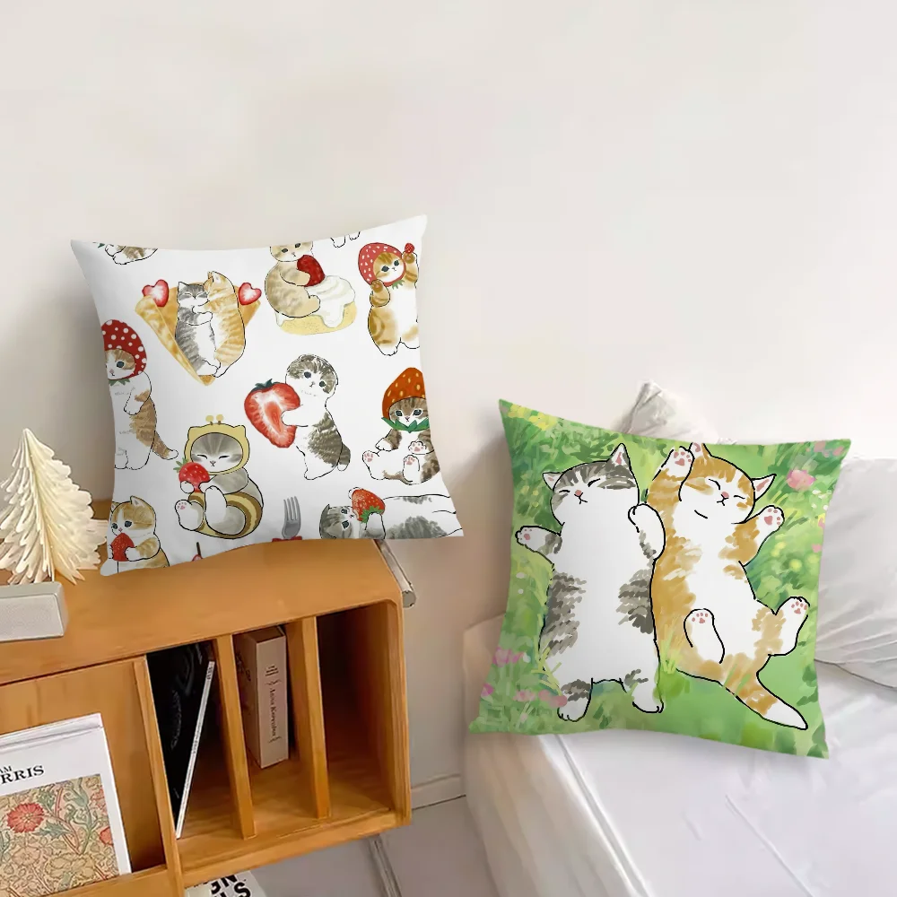 Cartoon Mofusand Cute Pillow Case Sofa Living Room Bedroom Headboard Backrest Cushion Square Cushion Nap Time