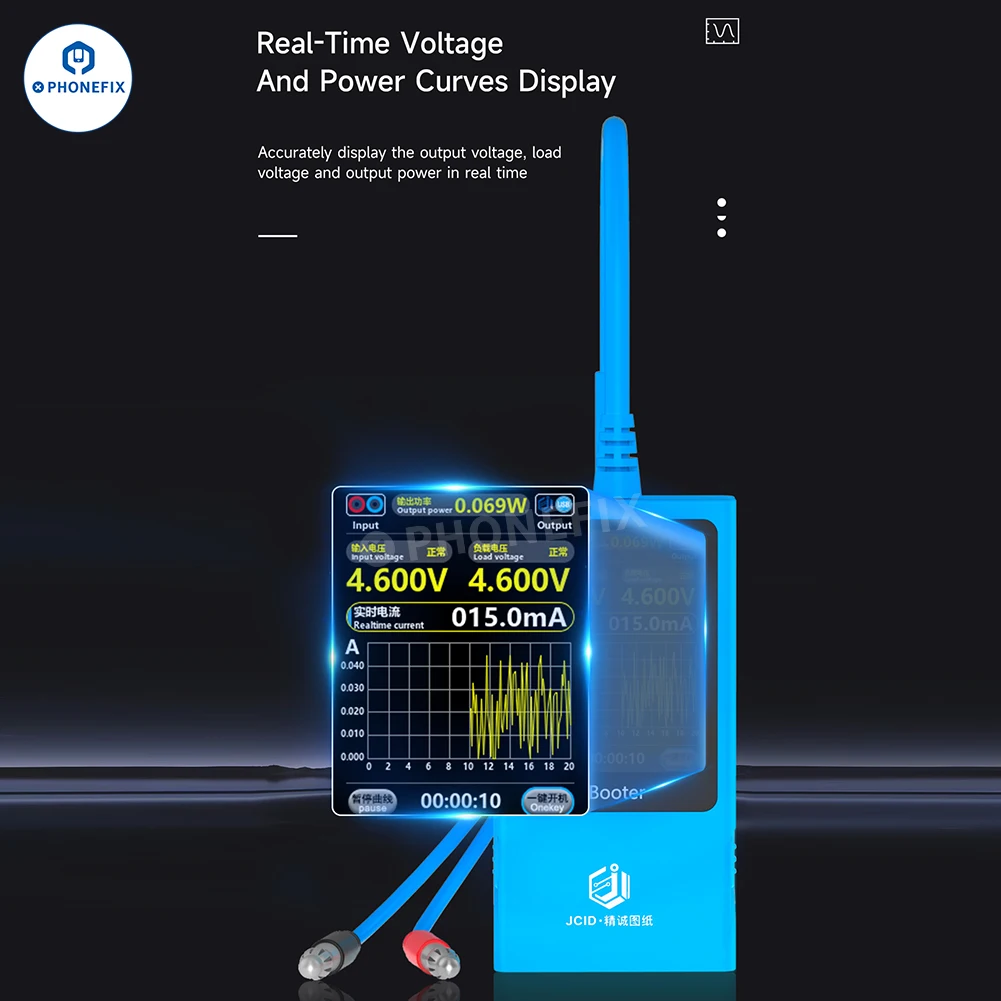 Imagem -03 - Ibooter Analisador de Corrente Precisão Falha Data Diagnóstico Tensão Inicialização Display Gráfico em Tempo Real para Iphone Android Reapir Ferramenta jc