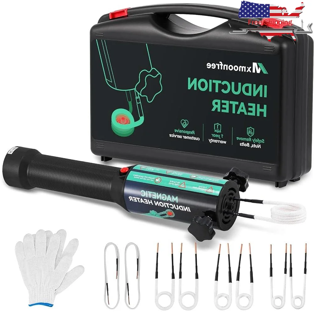 

Портативный съемник болтов индукционного нагревателя 1500 Вт, 8 прочных катушек с гайками в твердом корпусе, болты, подшипники