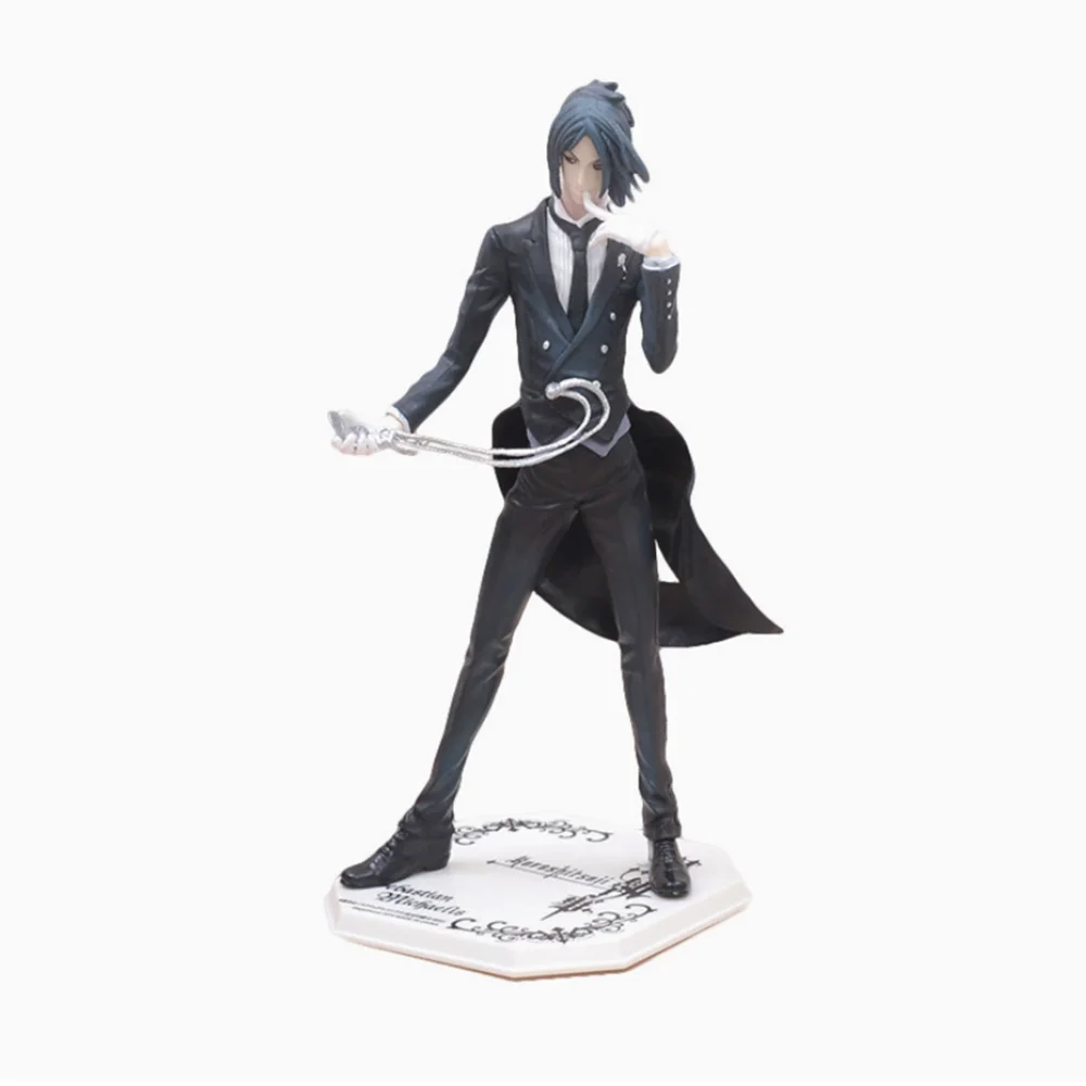 20CM Anime Black Butler Sebastian Michaelis Figur Stand Up Animation Modell Spielzeug Geschenke Sammlung Dekoration Ornamente PVC