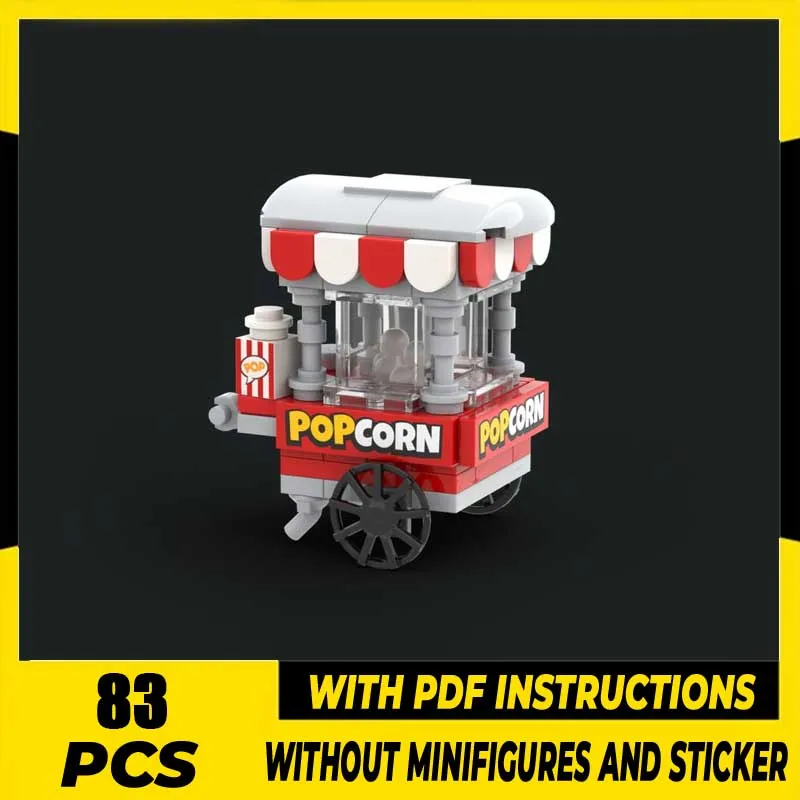

City Street View Model Moc Building Blocks Popcorn Stand Model Technology Brick DIY Assembly Construction Toy Holiday Gift