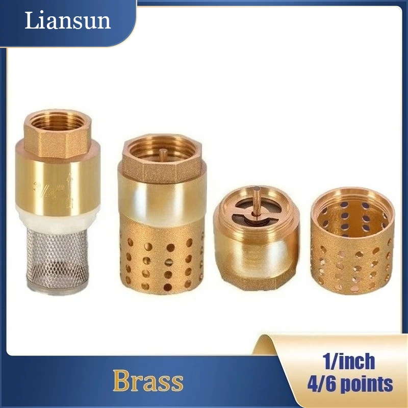 

4/6" 1-inch Brass-Bottomed Valve Water Pump Check Valve Pipe Backflow Preventer Internal Thread Water Pump One-Way Valve