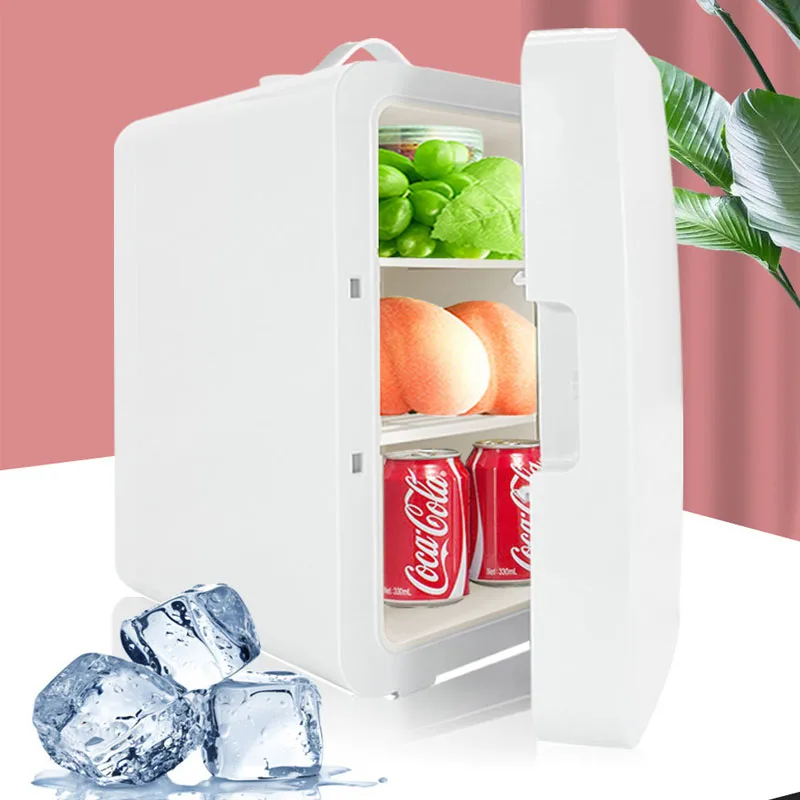 

Mini Fridge Refrigerator Portable Freezer Cooler And Warmer Storing Food Drink Skincare Cosmetic For Home Car Use 6L