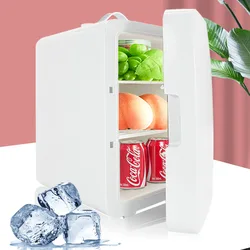 Mini Fridge Refrigerator Portable Freezer Cooler And Warmer Storing Food Drink Skincare Cosmetic For Home Car Use 6L