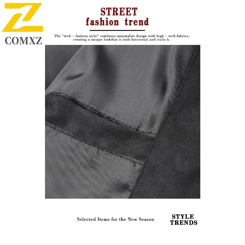 سترة شتوية جديدة للرجال من COMXZ سميكة للعمل في الهواء الطلق مقاومة للرياح سترة دافئة عالية الجودة بياقة واقفة ملابس بتصميم لون نقي #6