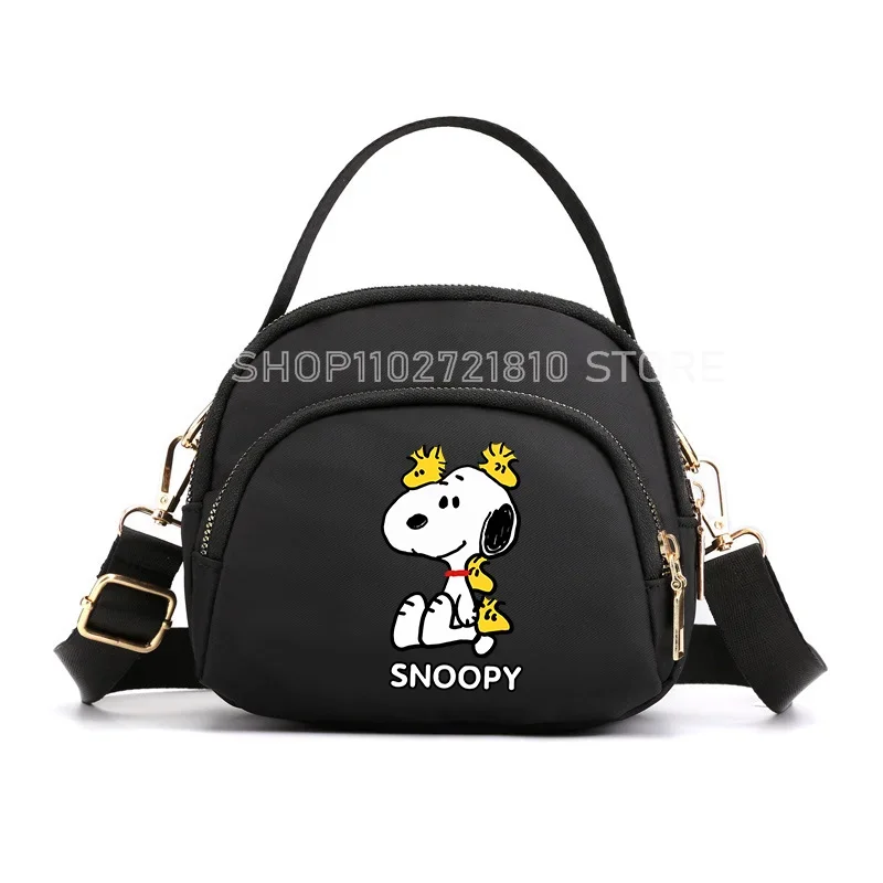 Сумка на плечо Snoopy с героями мультфильмов, аниме, мини-портфель, повседневная сумка из нейлоновой ткани, женская сумка через плечо с карманами, простой кошелек для монет