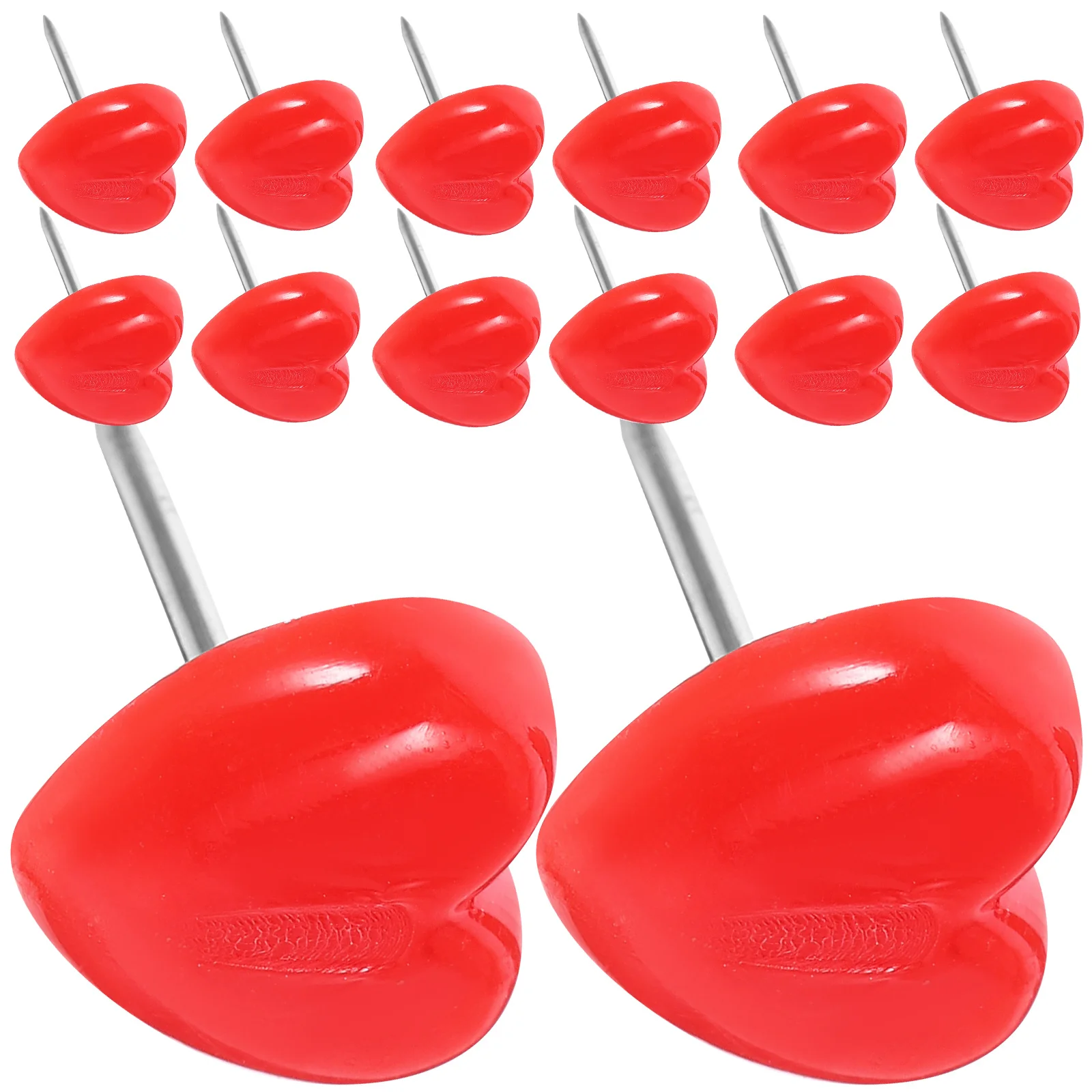 150개 하트 모양 압정 밝은 색상 디자인 게시판용 편리한 푸시 핀 지리 수업용