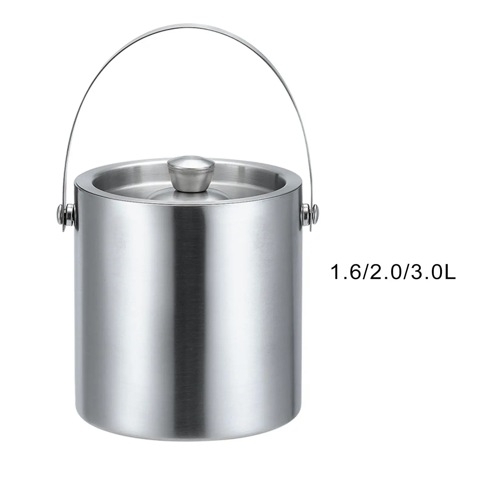 Stainless Steel Ice Bucket Double Walled Beverage Tub Comfortable Carry Handle for Champagne Cocktail Parties Chilling Beer