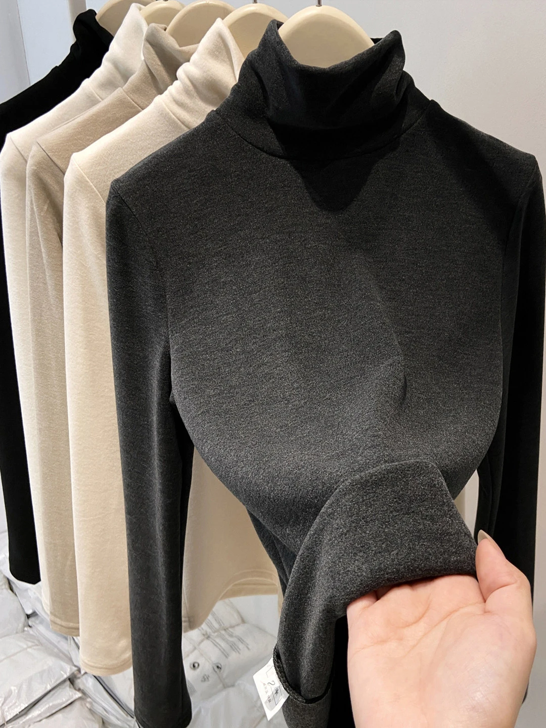 

Двусторонняя бархатная футболка свободного кроя с высоким воротником, модная и теплая внутренняя одежда для женщин на осень-зиму