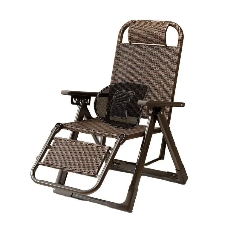 Reclining chair folding lunch break rattan chair sofa lazy chair can sit reclining balcony home