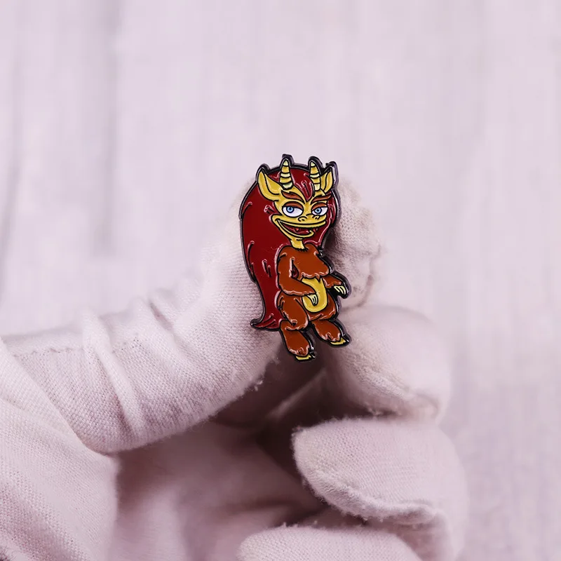 C2685 Anime Collection Enamel Pin Big Mouth Hormone Monster Badges Lapel Pins for Backpack Women\'s Brooch Jewelry Accessories