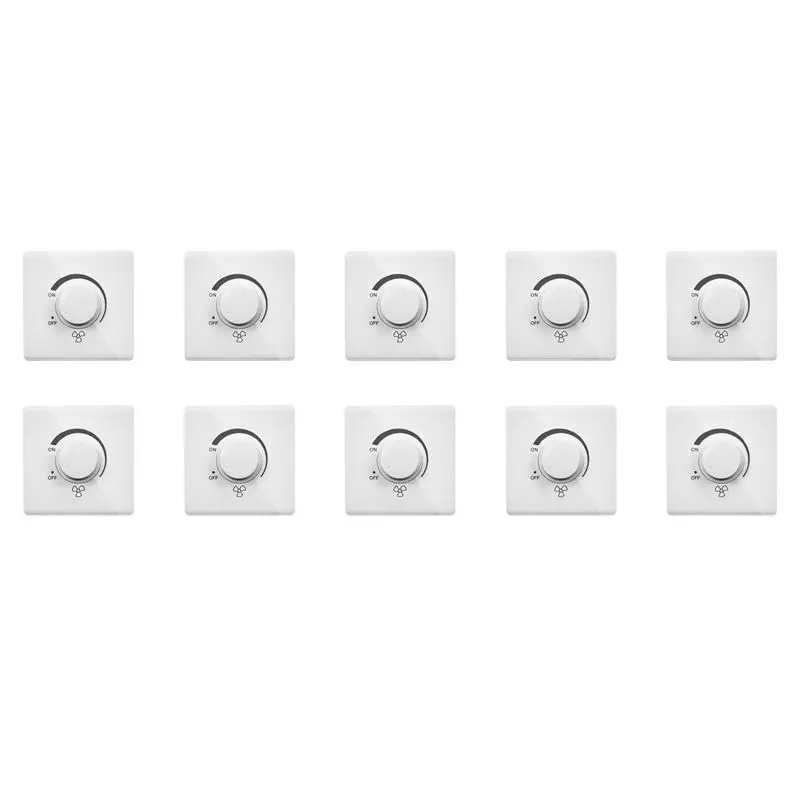 10X 86 Type Ceiling Fan Adjustment Stepless Speed Controller Wall Switch 220V 10A-B51B