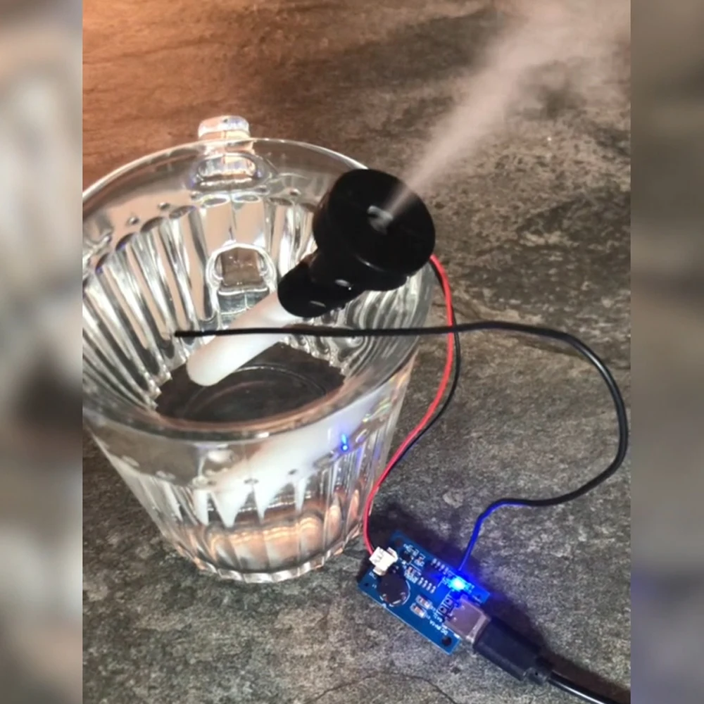 

Mini Ultrasonic Humidifier DIY Kit - Nebulizer Driver Module with Type-C & Water Level Sensor DC 5V USB for Home & Office