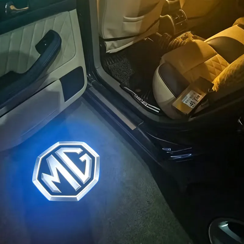 2PCS Emblem Projection Light Car Door Welcome Light For MG 7 6 5 ZS MG4 EV ONE Cyberster HS MG3 EZS GT GS 3SW MARVEL-R Scorpio