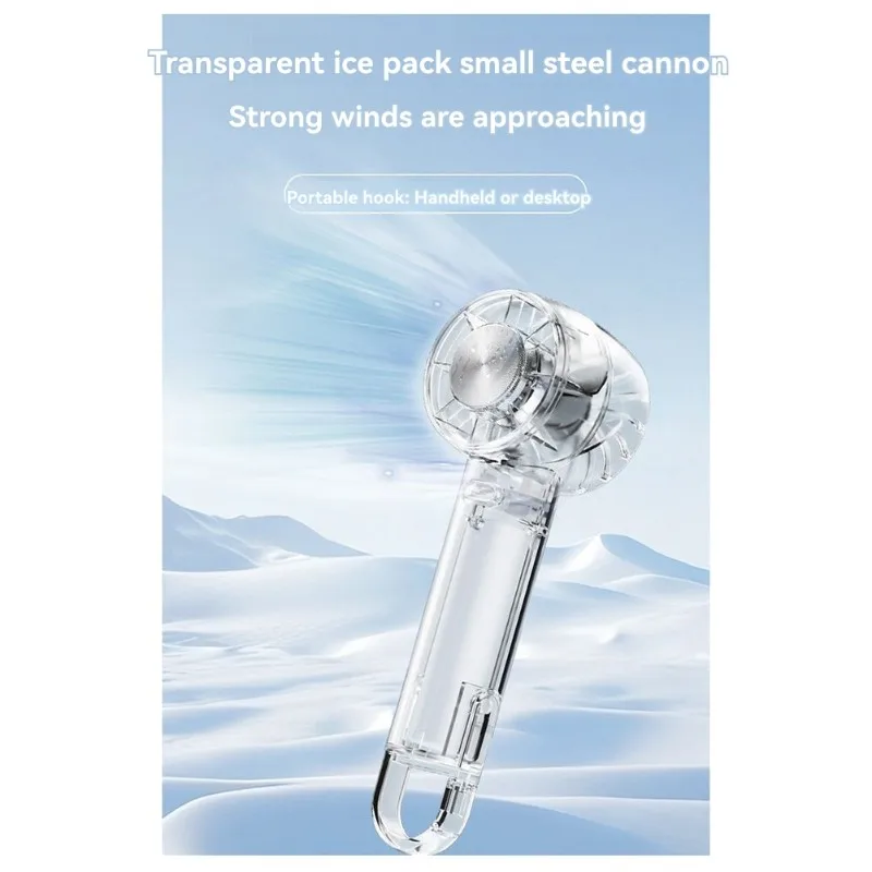 

USB Semiconductor Cooling Ice Pad Fan-Transparent Mini Turbo Handheld Fan-Creative Convenient Design-A54Q