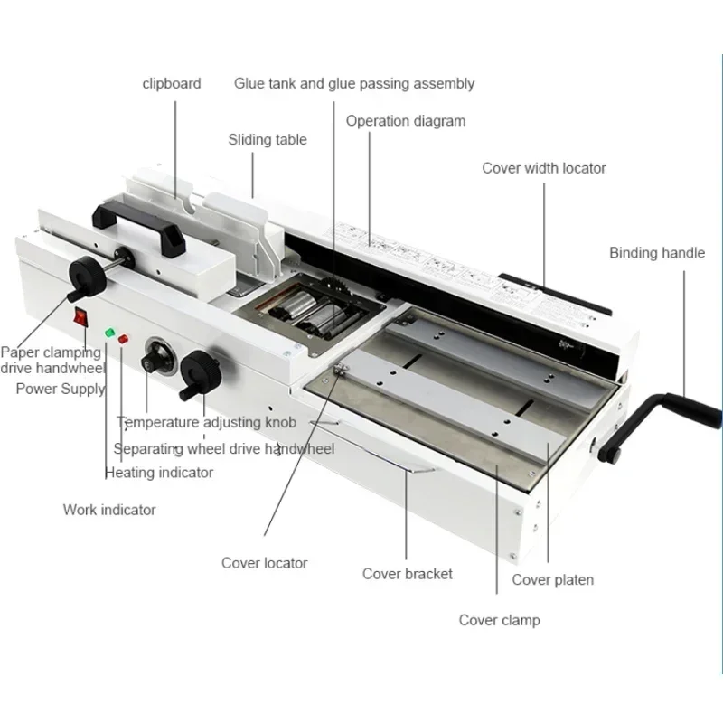 Automatic Hot-Melt Office Binding Machine with Punching Function; A4 Wireless Hot-Melt Binding Machine