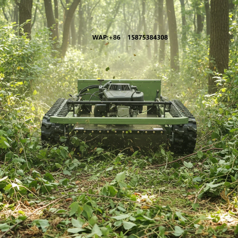 Customized Commercial Reliable Full-Automatic 4-Stroke Cordless Large Drive Off-Road Tracked Tank Slope Lawn Mower
