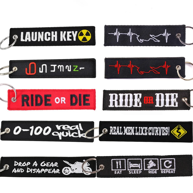1 PC Remove Before Flight Keychain for Motorcycle Key Chain for Men Gifts and Cars Key Tag Embroidery Key Fashion Jewelry