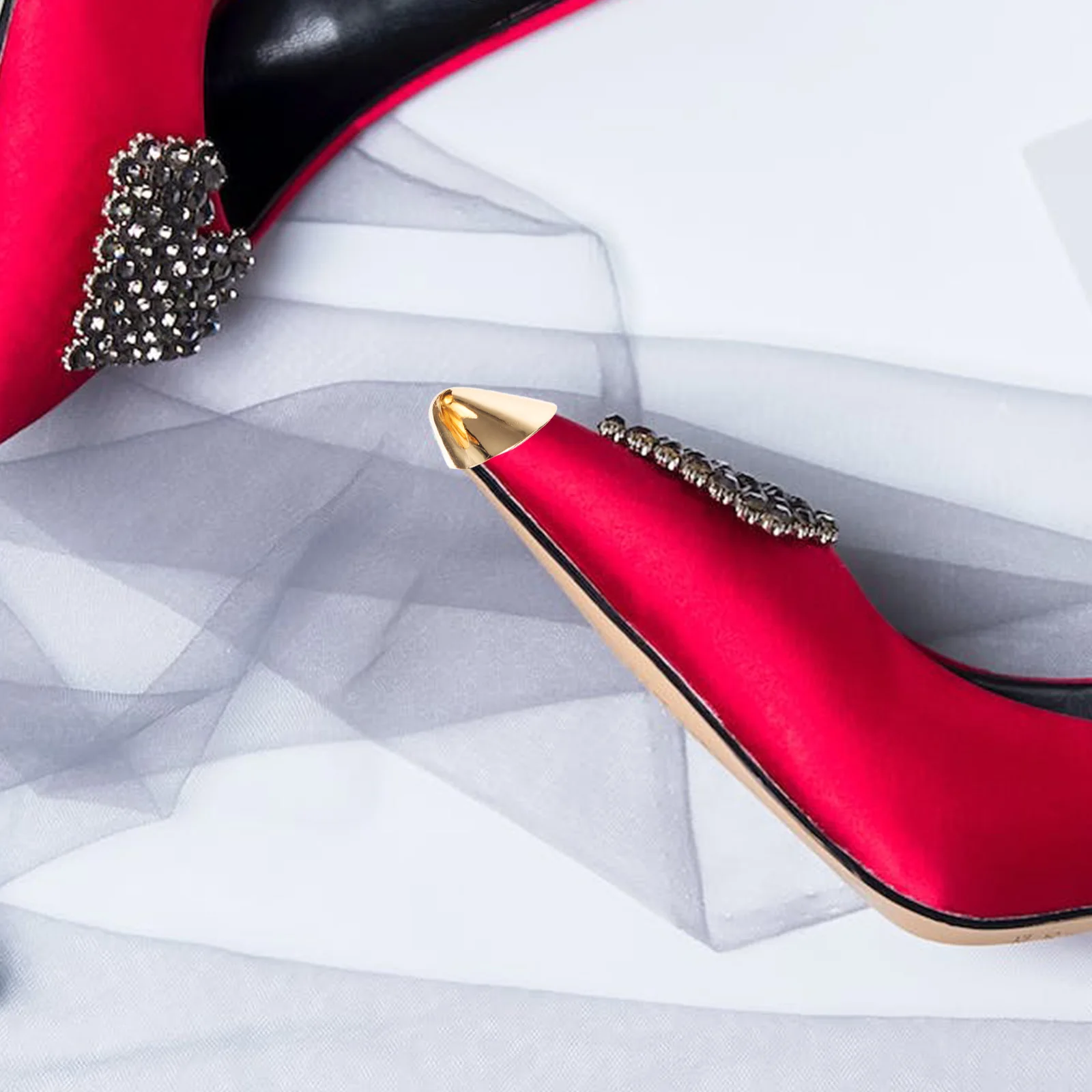 

Pointed Protector Metal Heel Caps For High Heels Decorative Heel Protector Tip Guards Repair Kit Elegant Cover