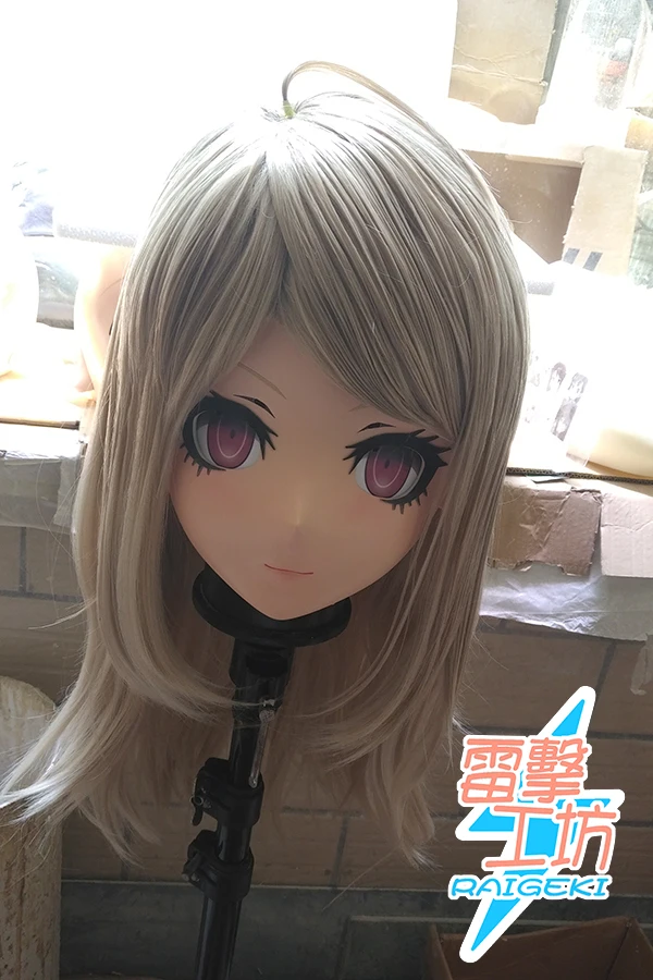 (LJ-096) Customize Character Female/Girl Resin Kig Full Head With Lock Anime Cosplay Japanese Anime Kigurumi Mask