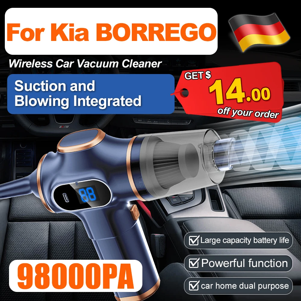 

4 IN 1 Wireless Car Vacuum Cleaner 98000 PA Portable High-power Suction and Blowing Integrated Cleaning For Kia BORREGO