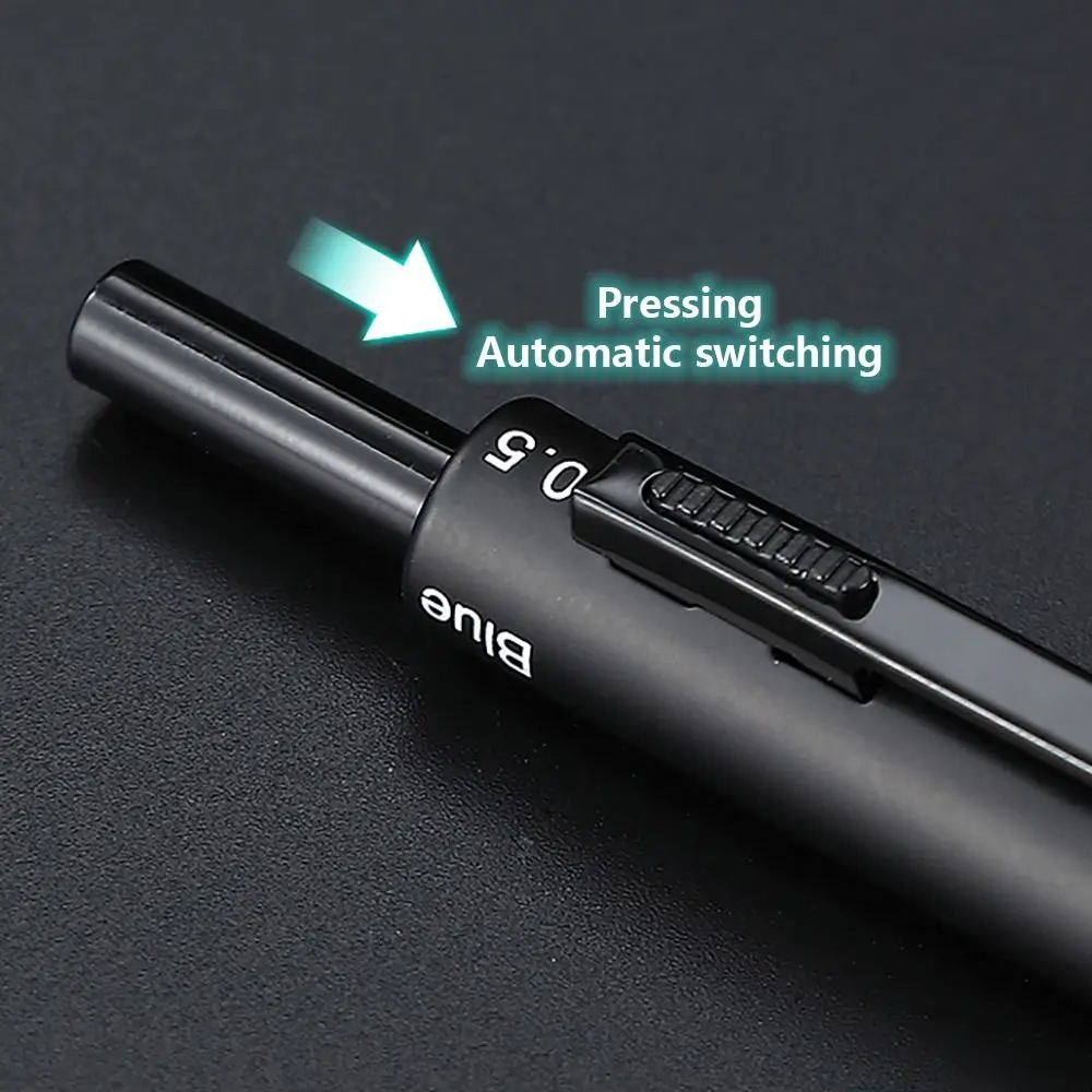 Fashion 3 Colors Ink Gravity Sensing Pen Press Type 4 in 1 Mechanical Pencil Metal Multi-Function Pen School Office