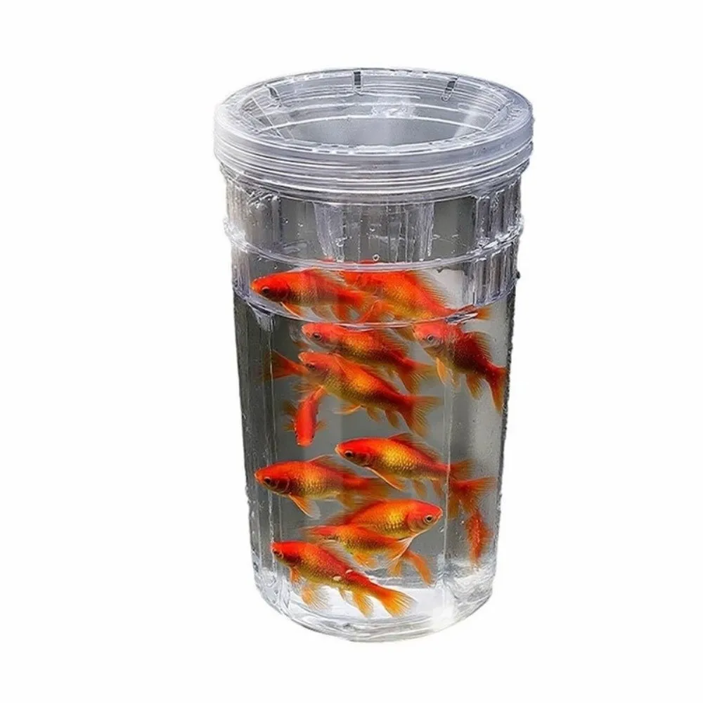 Ribbed Design Fishing Pail Tall Structure Transparent Material Catch Pail Funnel Shape Plastic Material Ribbed Pail Fishing Use