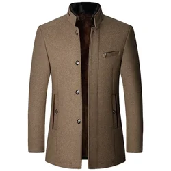 Male Winter Jackets and Coats 4 Men Woollen Trench Coats Cashmere Blazers Jackets Stand-up Collar Business Casual Suits Coats