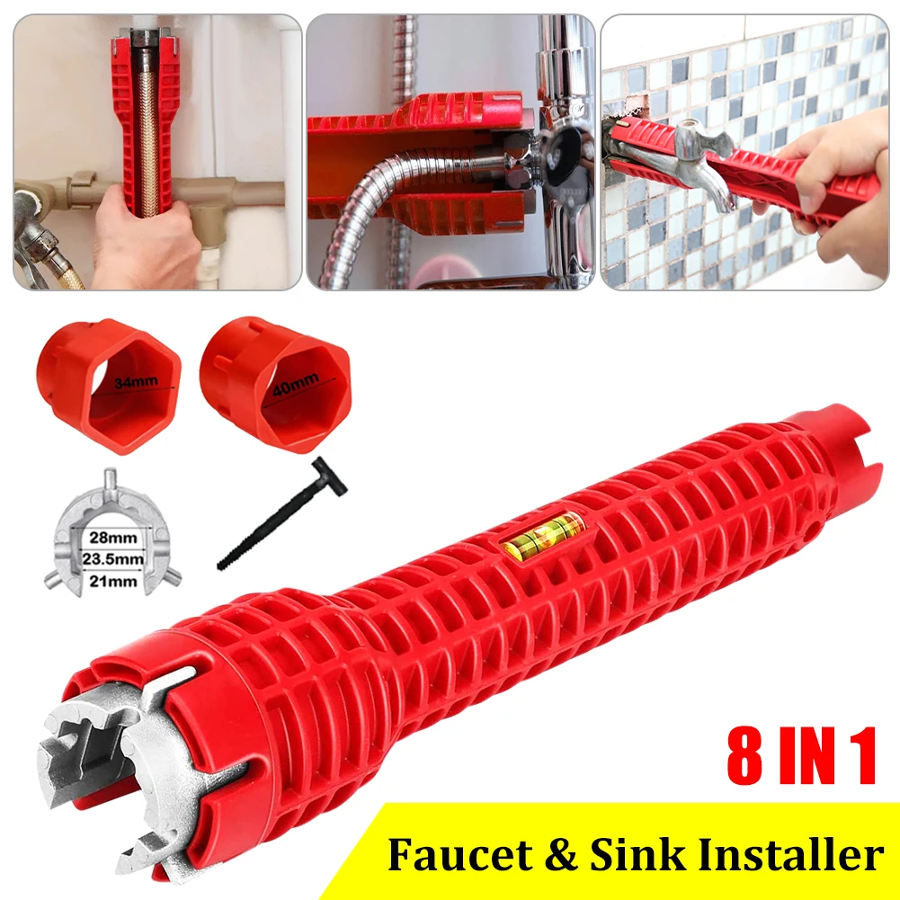 5 In 1 Multifunction Flume Wrench Sink Faucet Plumbing Tools English Key Repair Wrench Tools Bathroom Toilet Wrenches