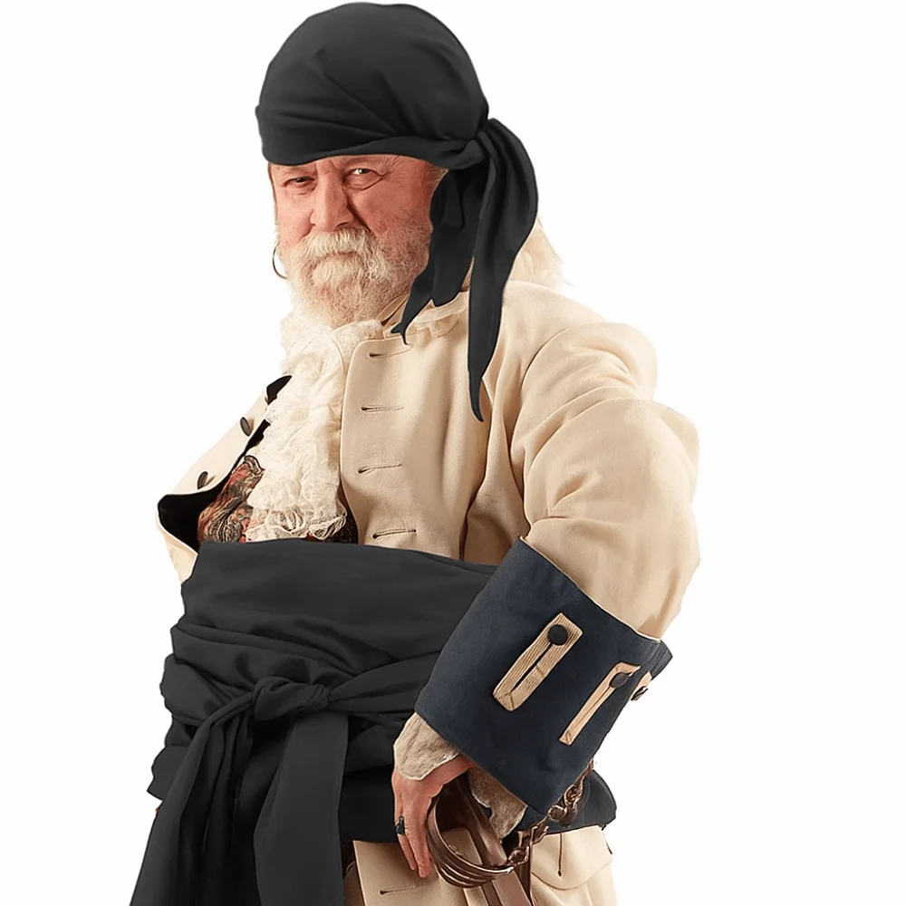 Diadema de pirata de lona, cinturón de cintura, bufanda triangular de Color sólido, bufanda de Halloween, cinturón Medieval renacentista, envoltura para la cabeza, disfraz de Cosplay