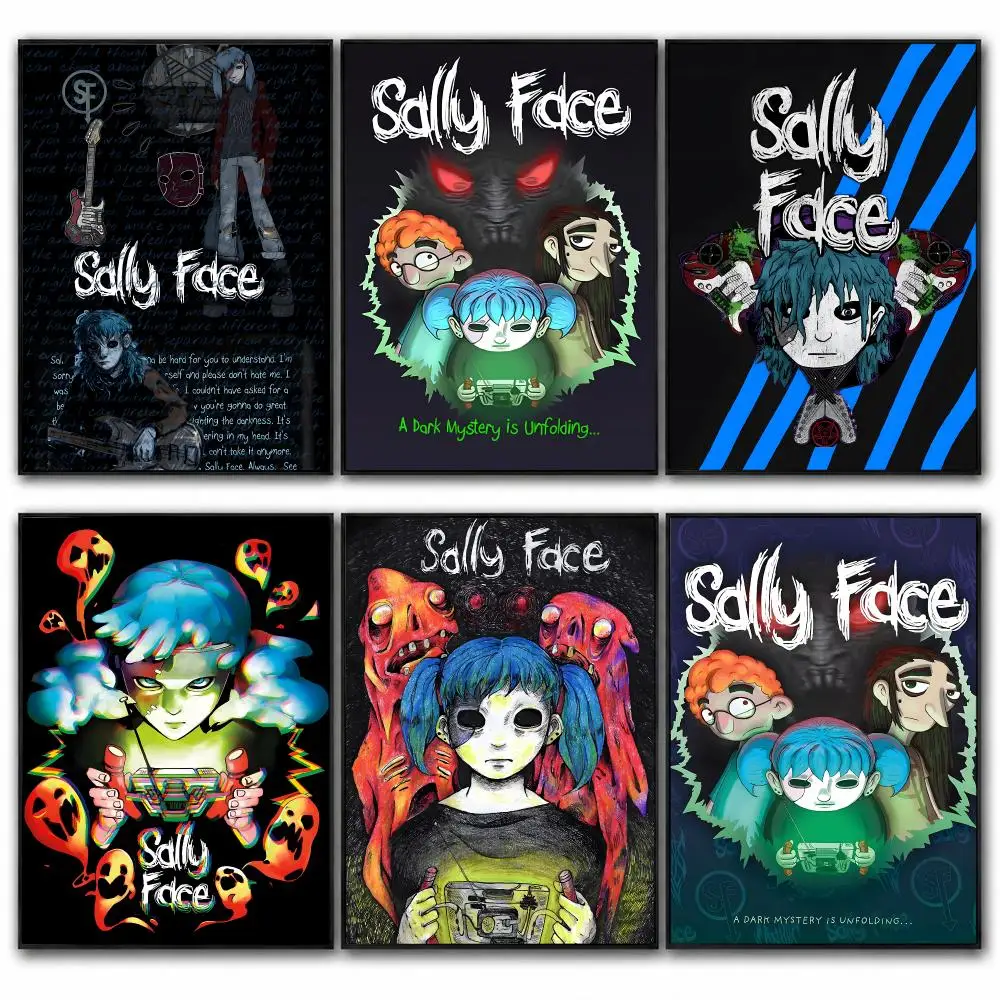 Sally Face Horror Game Poster HD poster wall art self-stick no-residue for home cafe office great gift