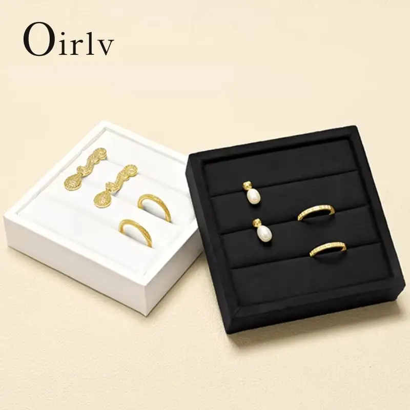 

Luxury Velvet Jewelry Display Tray for Rings Earrings Premium Black/White Velvet Jewelry Organizer Showcase and Jewelry Storage