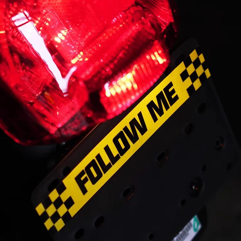 Follow Me Racing Warning Stickers Electric Car Scooter Motorcycle Creative Reflective Stickers Helmet Waterproof Stickers