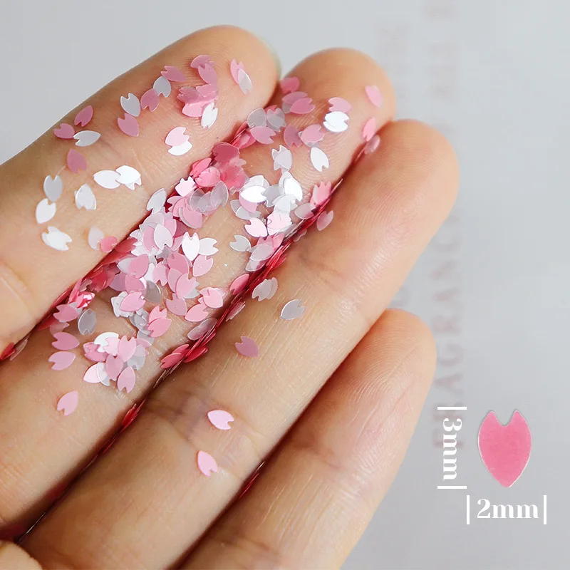 2024 New 6 Slots/box Sakura Nails  Charms Glitter Press On Nail Art Design Decorations Tools For Manicure Ornament Accessories