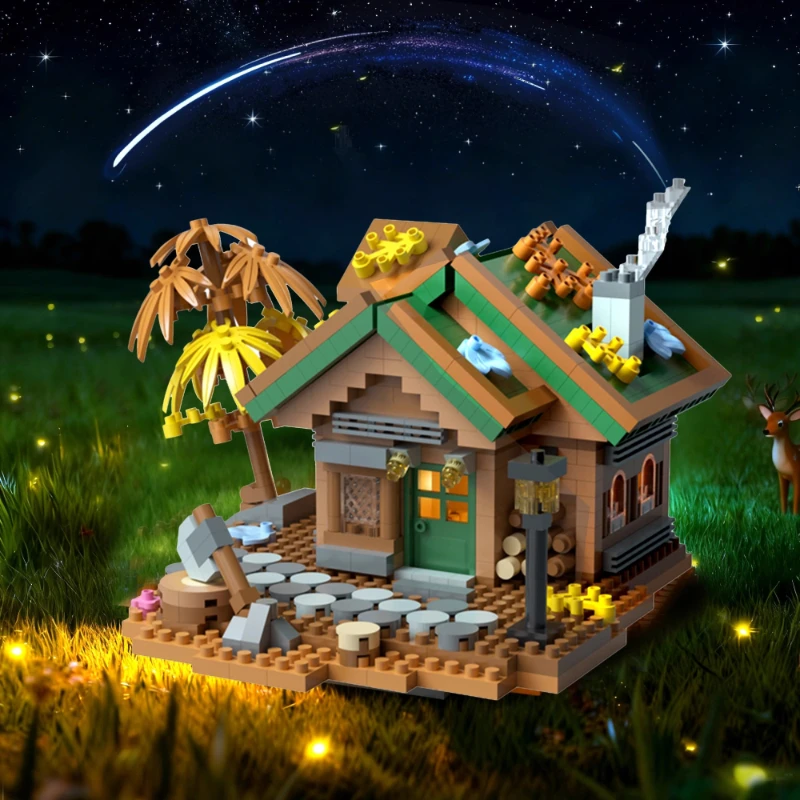 SEMBO شجرة البيت اللبنات الإبداعية اليدوية الرعوية منزل خشبي الجمعية لتقوم بها بنفسك نموذج سطح المكتب الحلي العصرية اللعب الهدايا #3